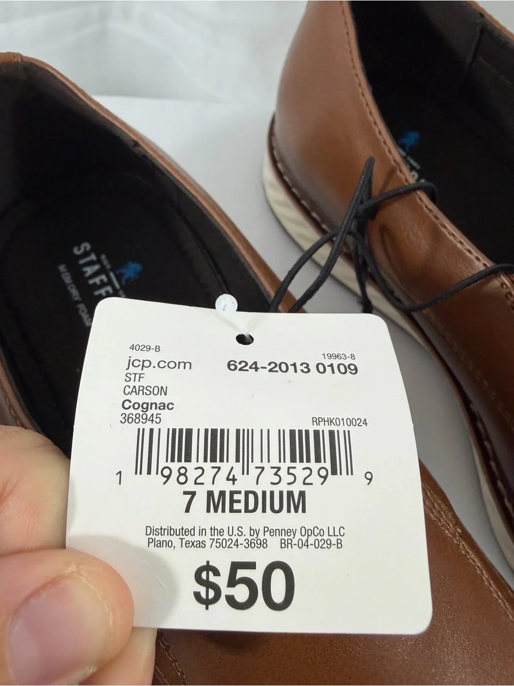 NWT Stafford Men's Size 7 Brown Slip-On Leather Dress Shoes